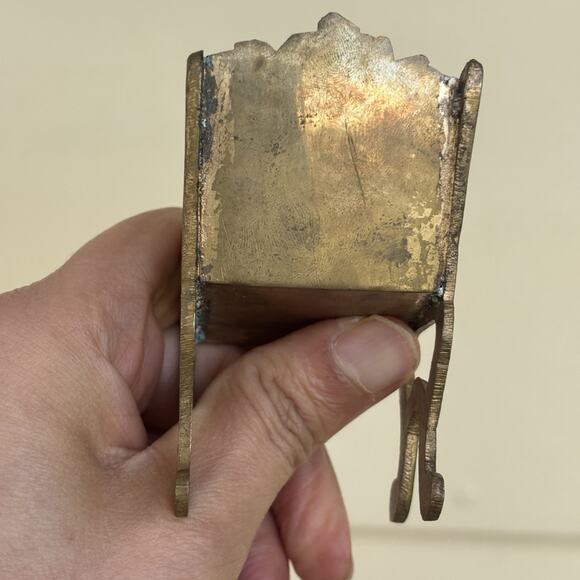 VTG Brass Dollhouse Miniature Furniture Set Ornate Floral Design 1970s India - Picture 5 of 16